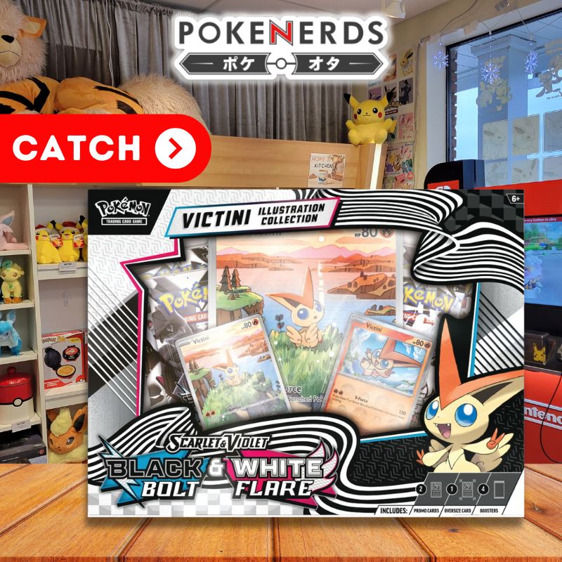Pokémon TCG Unova Victini Illustration Collection, 1 carta promozionale Full-Art Foil, 4 buste booster e 1 carta promozionale con illustrazione sovradimensionata in stile raro Pokémon TCG Unova Victini Illustration Collection, 1 carta promozionale Full-Art Foil, 4 buste booster e 1 carta promozionale con illustrazione sovradimensionata in stile raro