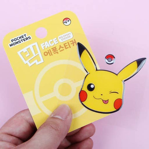 Pokemon Characters Big Face Epoxy Deco Sticker Pack