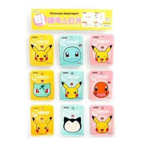 Pokemon Characters Big Face Epoxy Deco Sticker Pack