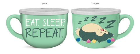 Pokémon Snorlax Eat Sleep Repeat 24oz Ceramic Soup Mug