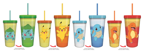 Pokémon Pika & Starters 24oz 4pk Color Change Tumbler Set