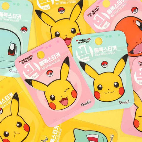 Pokemon Characters Big Face Epoxy Deco Sticker Pack