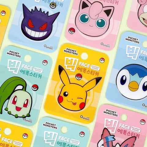 Pokemon Characters Big Face Epoxy Deco Sticker Pack