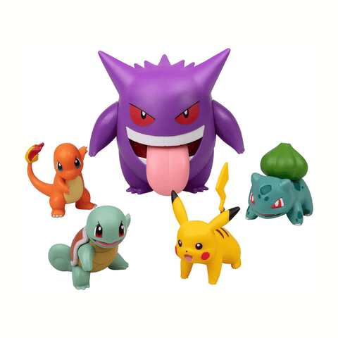 Pokemon-Battle-Figure-Multi-Pack-Deluxe-5-Figurines-Gengar-Charmander-Bulbasaur-Squirtle-Pikachu