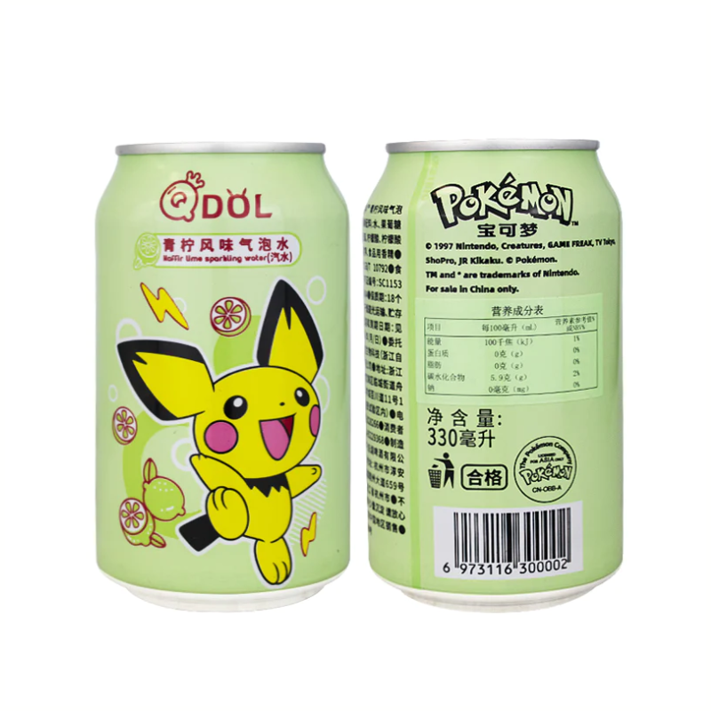Pokemon Sparkling Water / Soda Pichu Kaffir Lime Flavor Imported