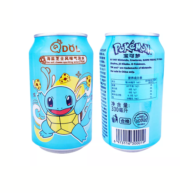 Pokemon Sparkling Water / Soda Squirtle Sea Salt Cheese Flavor Imported